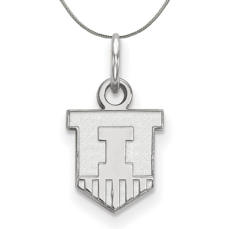 Sterling Silver U. Of Illinois Xs (Tiny) Shield Necklace, 24 Inch